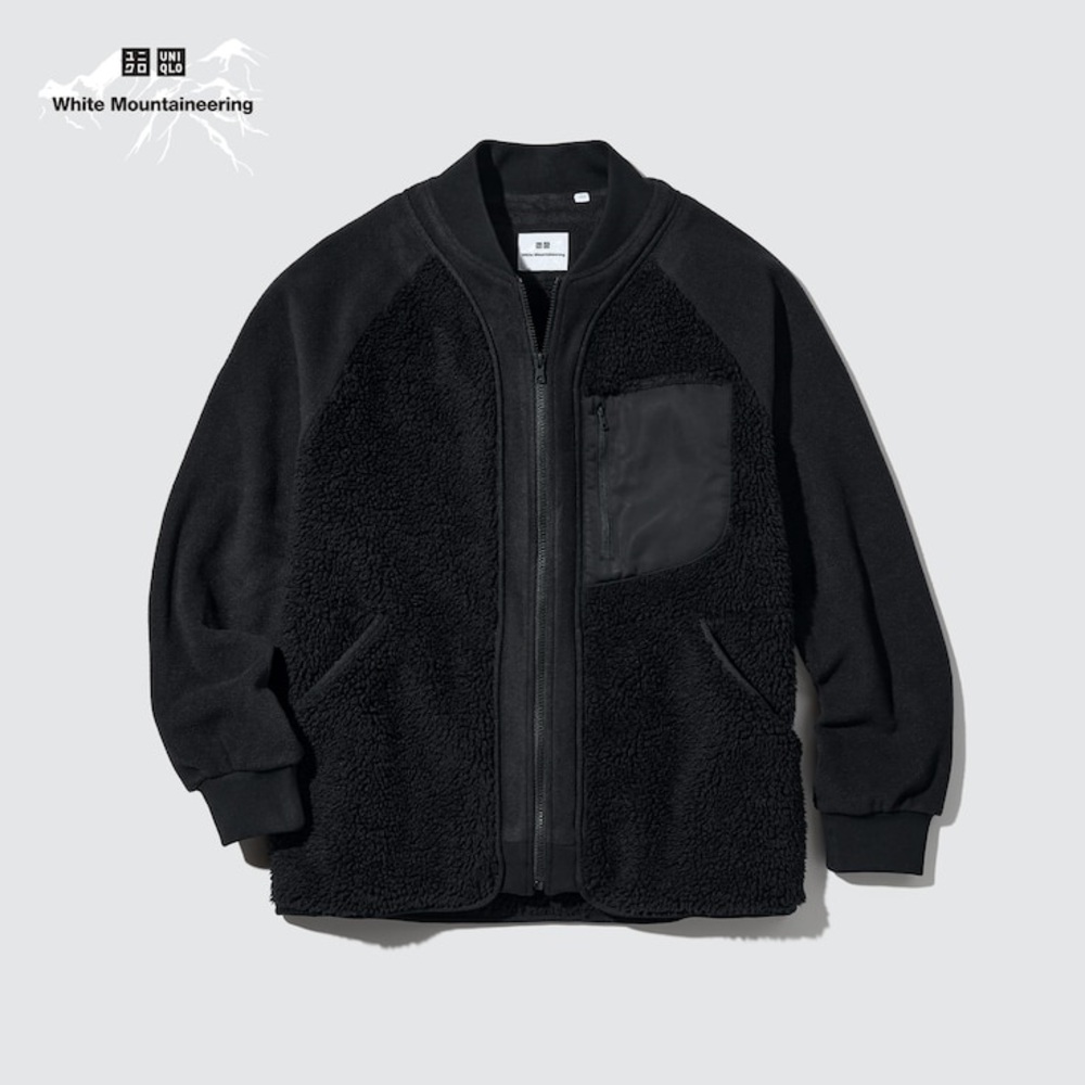 White Mountaineering Black Oversized Fleece NEW Men’s M